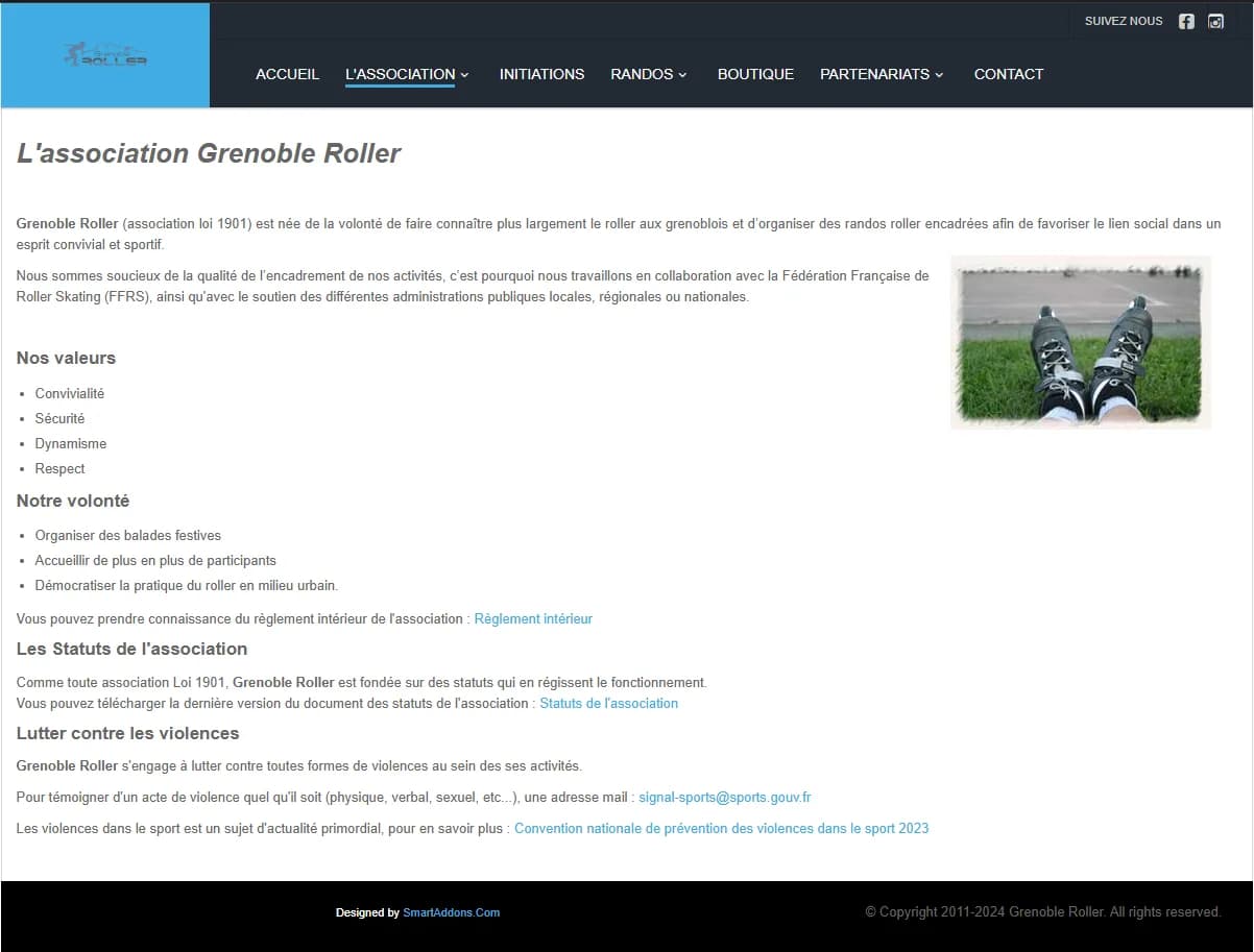 Ancien site Grenoble Roller avant refonte