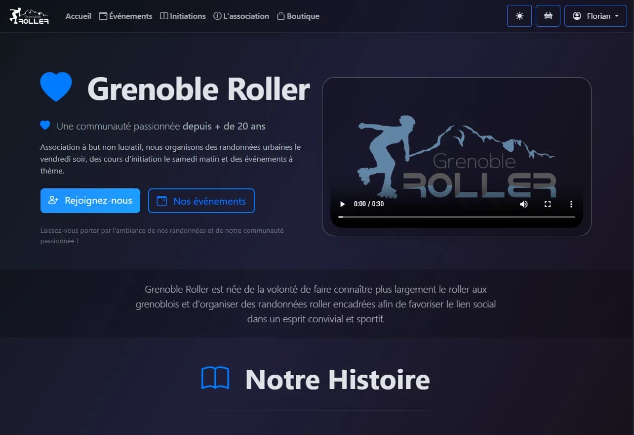 Nouveau site Grenoble Roller après refonte