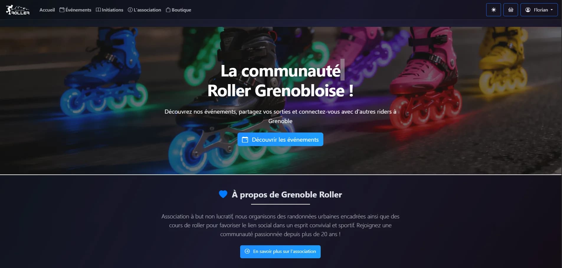 Page d’accueil du site Grenoble Roller